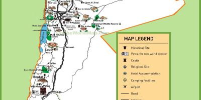 Kartes Jordānijas tūrisma objektu