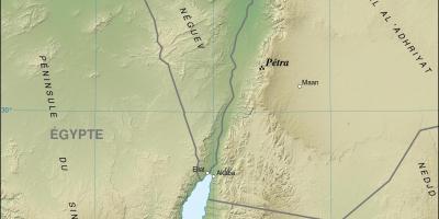 Karte Jordānija, parādot, petra