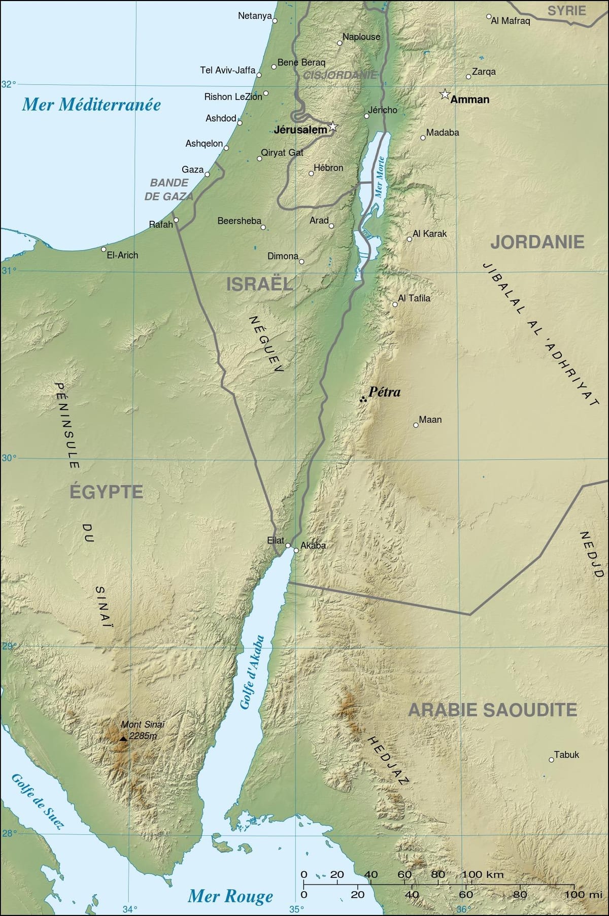 karte Jordānija, parādot, petra