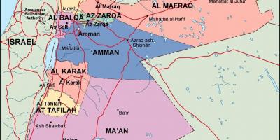 Karte Jordānija politisko